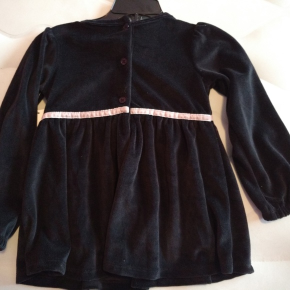 GIRLS - TOUGHSKINS velvet tunic Top w/ bow, Christmas, Holiday, velour - Picture 4 of 5